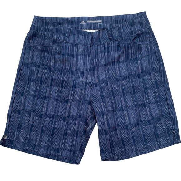 Adidas Golf Shorts Women Size 6 Blue Geo Pattern Activewear Athleisure Summer - Picture 4 of 7